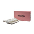 Miu Miu Leather Slides Sandals Summer Classic Leisure Flip Flops Slippers Women 3508 White - 4