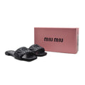 Miu Miu Leather Slides Sandals Summer Classic Leisure Flip Flops Slippers Women 3508 Black - 4