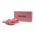 Miu Miu Leather Slides Sandals Summer Classic Leisure Flip Flops Slippers Women 3508 Pink - 4