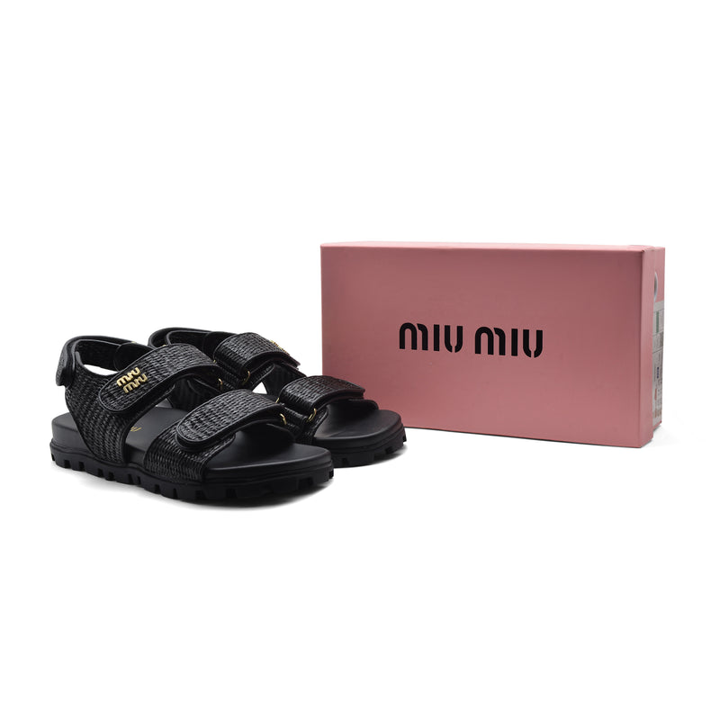Miu Miu Canvas slide sandals for Women 3133-3 Black - 4