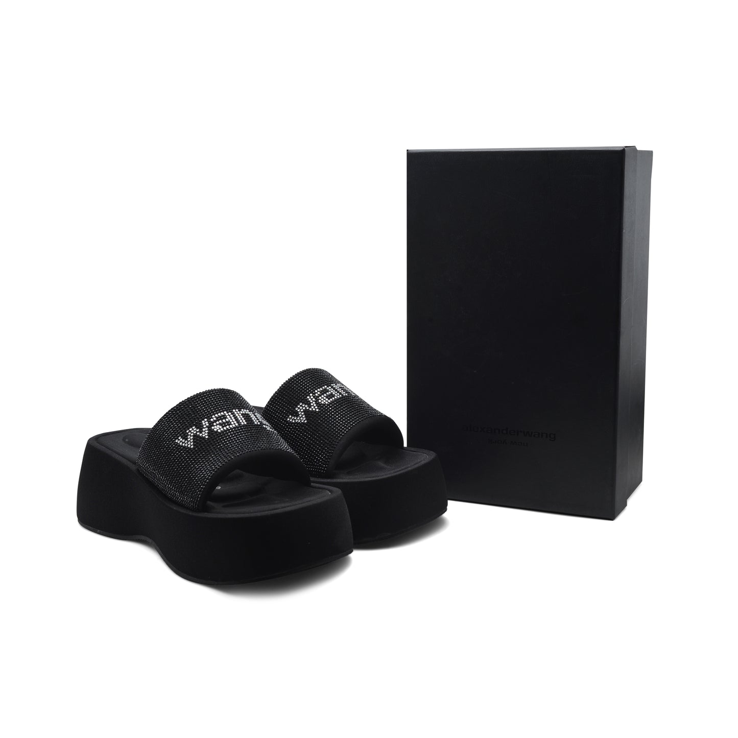 Alexander Wing Slippers High Sole Comfortable Open Back Woman 2907-3 Black