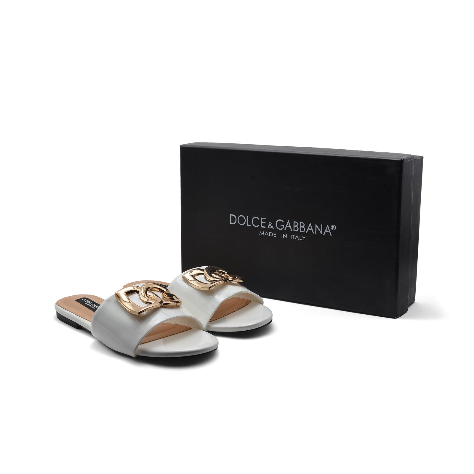 Dolce&Gabbana Loved DG logo flat sandals for Woman 1892 White - 5
