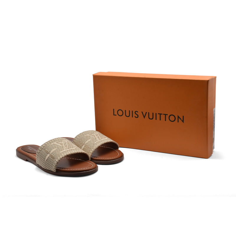 Louis Vuitton Lock It Flat Mule Monogram Sandals Woman L-118 Beige - 4
