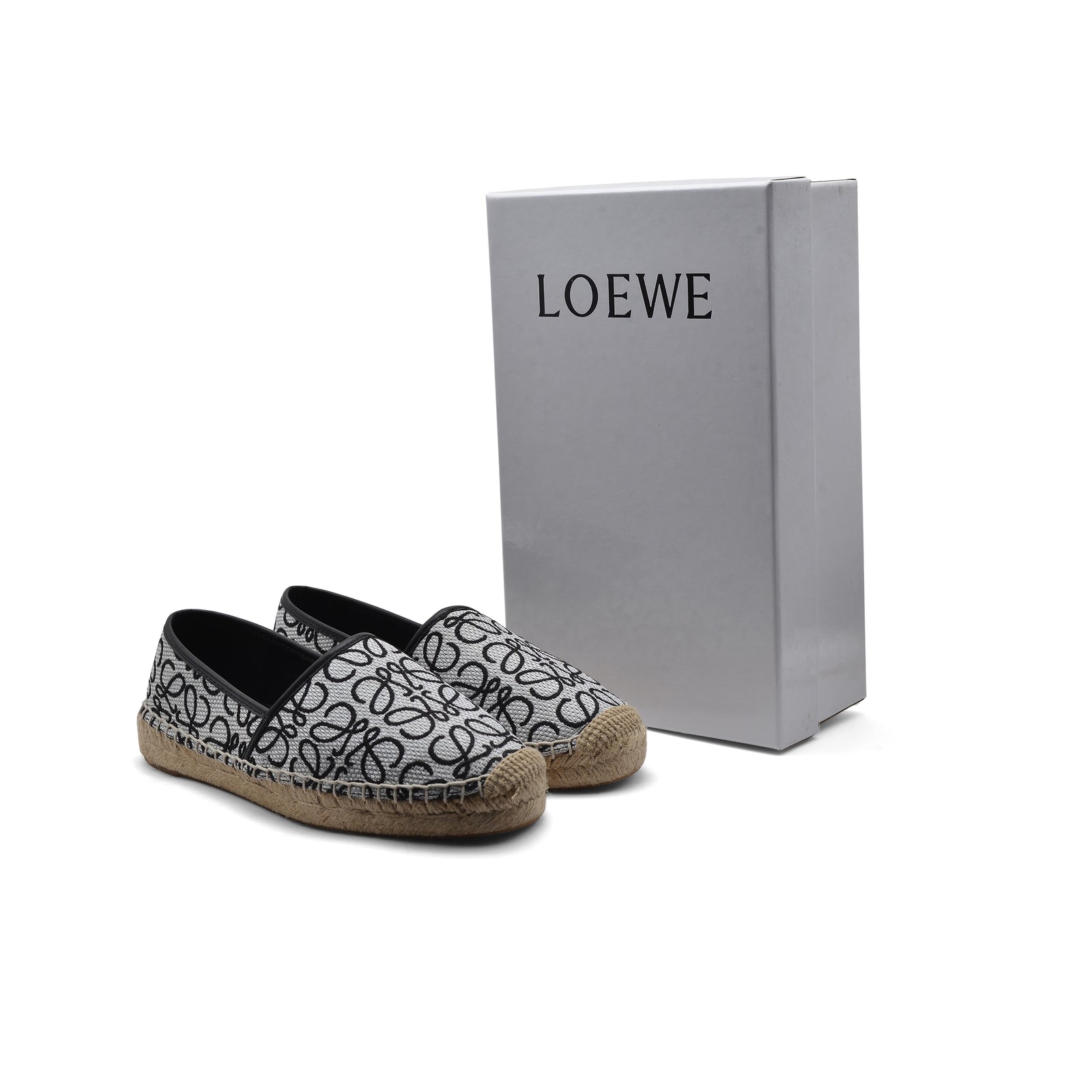Loewe Owen Logo Jacquard Espadrille Woman 29762 Black - 4