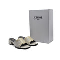 Celine Emblem Block Heel Leather Mule In Woman A2156 Beige - 4