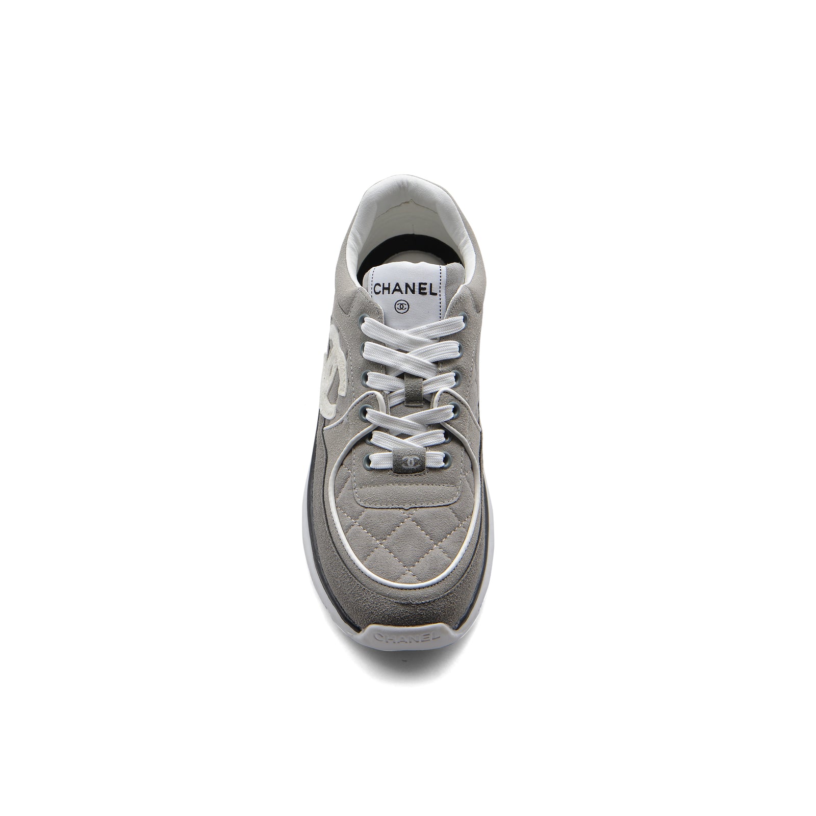 Chanel Fabric Suede Calfskin Quilted CC Sneakers Woman 6699-3 Gray - 3