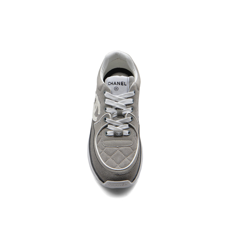 Chanel Fabric Suede Calfskin Quilted CC Sneakers Woman 6699-3 Gray - 3
