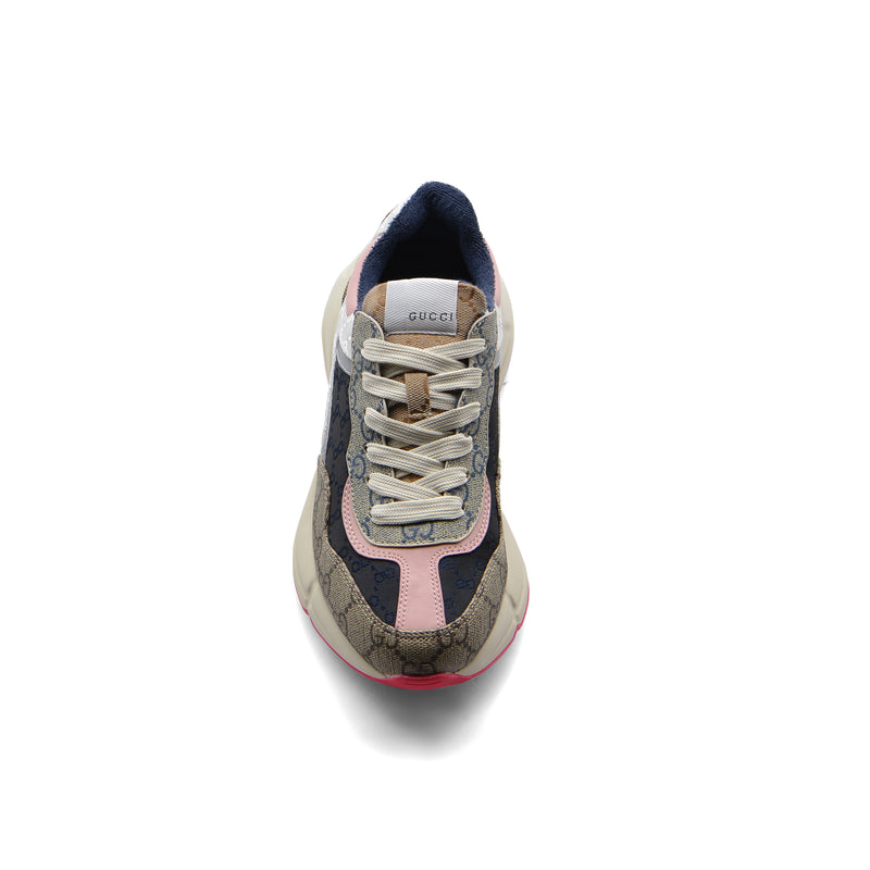 Gucci Supreme Monogram Mix Rhyton Sneakers Woman 20188-1 Beige&Pink - 3