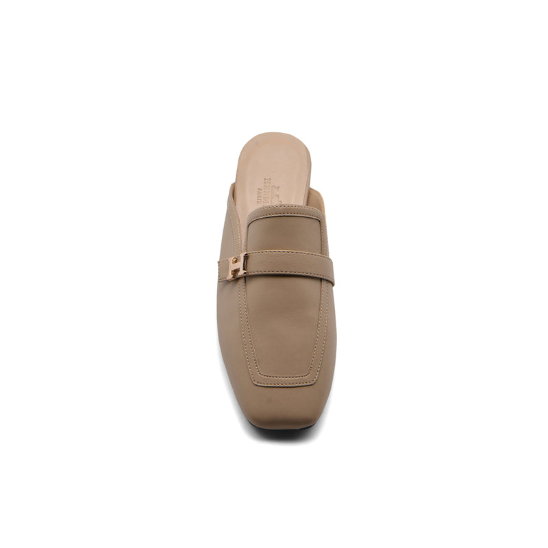 Hermès Groupie H Logo Mules Flats Slipper Woman H66-1 Beige - 3
