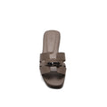 Hermes Calfskin Matte Alligator Giulia Sandals Woman H906 Khaki - 3