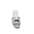 Hermes Calfskin Matte Alligator Giulia Sandals Woman H906 White - 3