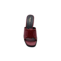Celine Emblem Block Heel Leather Mule In Woman A2156 Burgundy - 3
