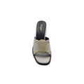 Celine Emblem Block Heel Leather Mule In Woman A2156 Beige - 3