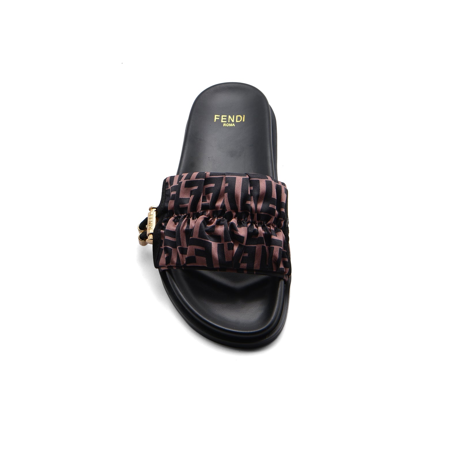 FENDI Toggle-Fastening FF-Logo Slides Slipper Woman 12395-12 Brown - 3