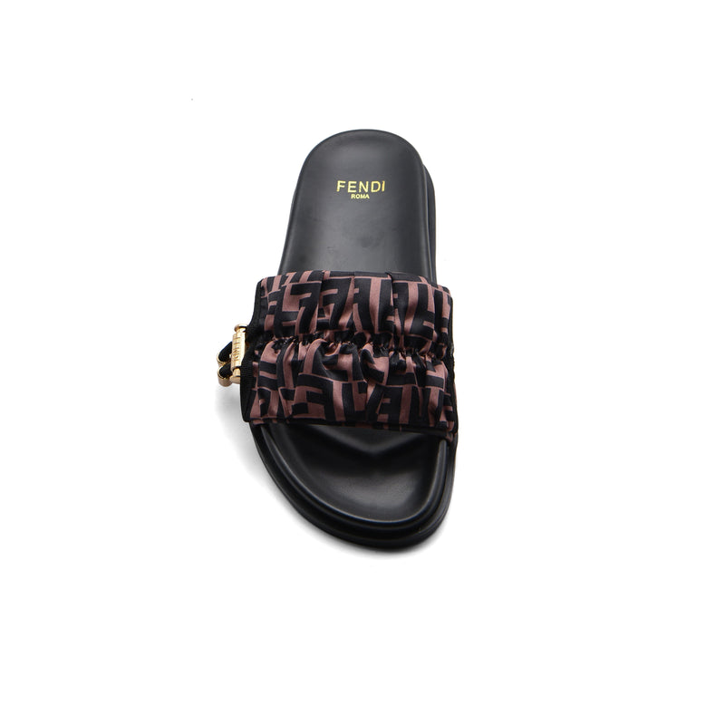 FENDI Toggle-Fastening FF-Logo Slides Slipper Woman 12395-12 Brown - 3