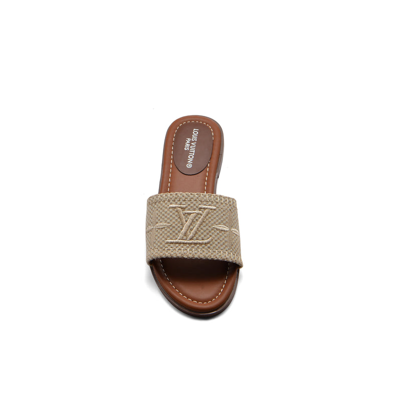 Louis Vuitton Lock It Flat Mule Monogram Sandals Woman L-118 Beige - 3