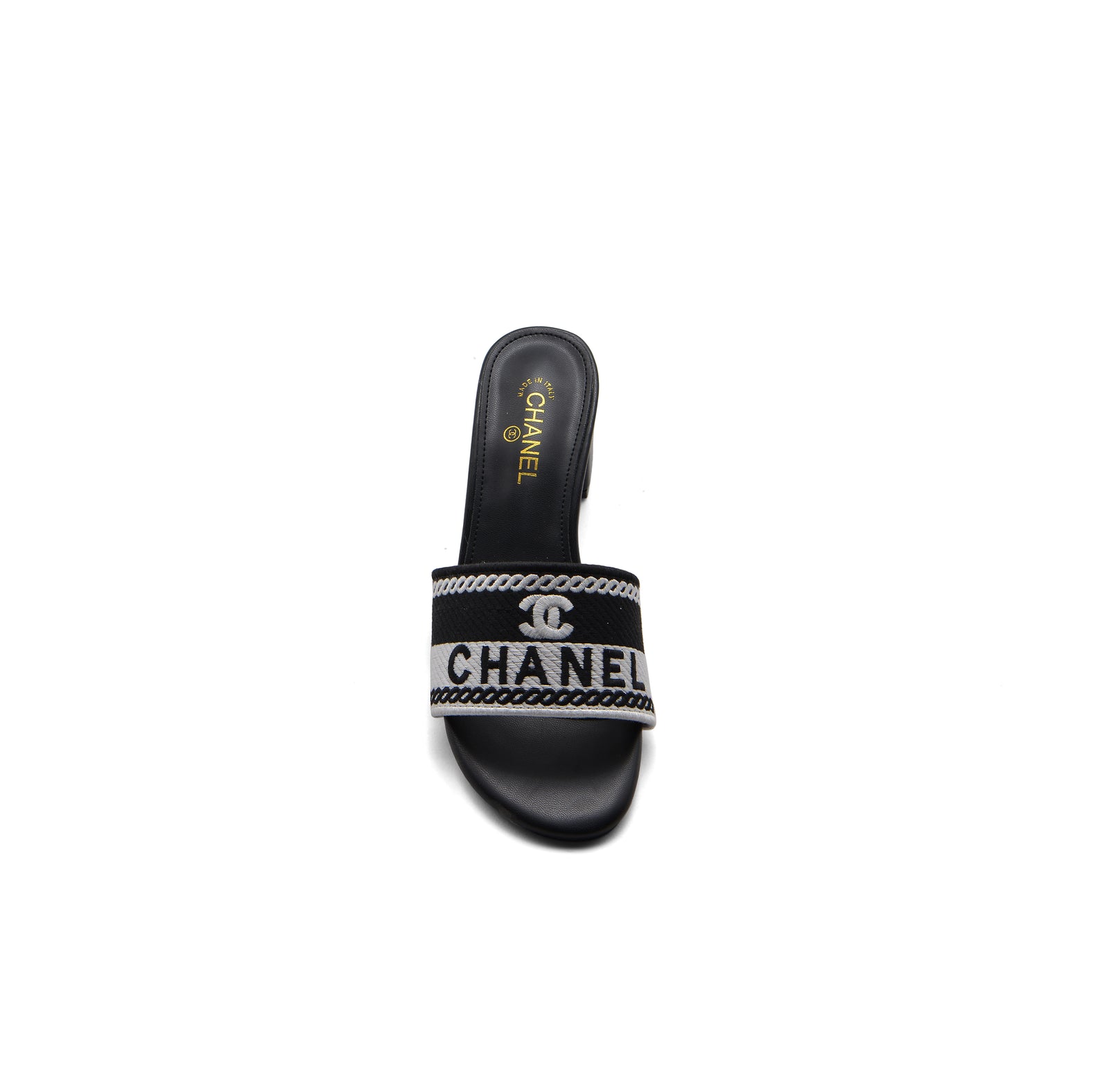 Chanel SS 2001 Embroidered Logo Mule VSP Woman 2127-1 Black - 3