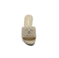Chanel White Pearl CC Flat Slides Slipper Woman E6545 White - 3