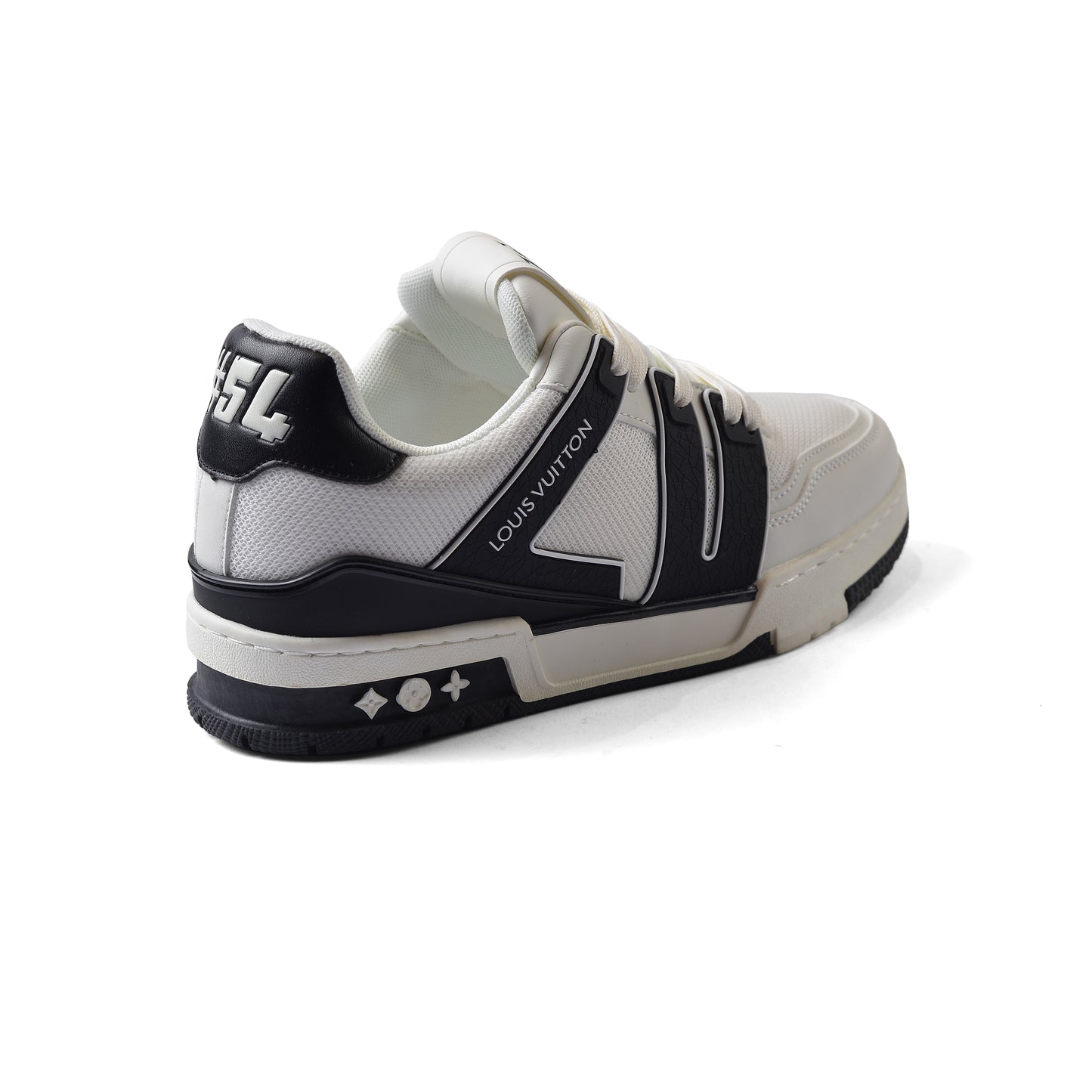 Louis Vuitton Trainer Monogram Denim Sneakers Man MD0128 White&Black