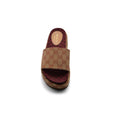 Gucci New Denim GG Monogram Angelina Platform Slide Woman 2020 Maroon - 3