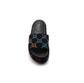 GUCCI Platform Multicolor logo print canvas slides Woman 2020-G5 Black - 3