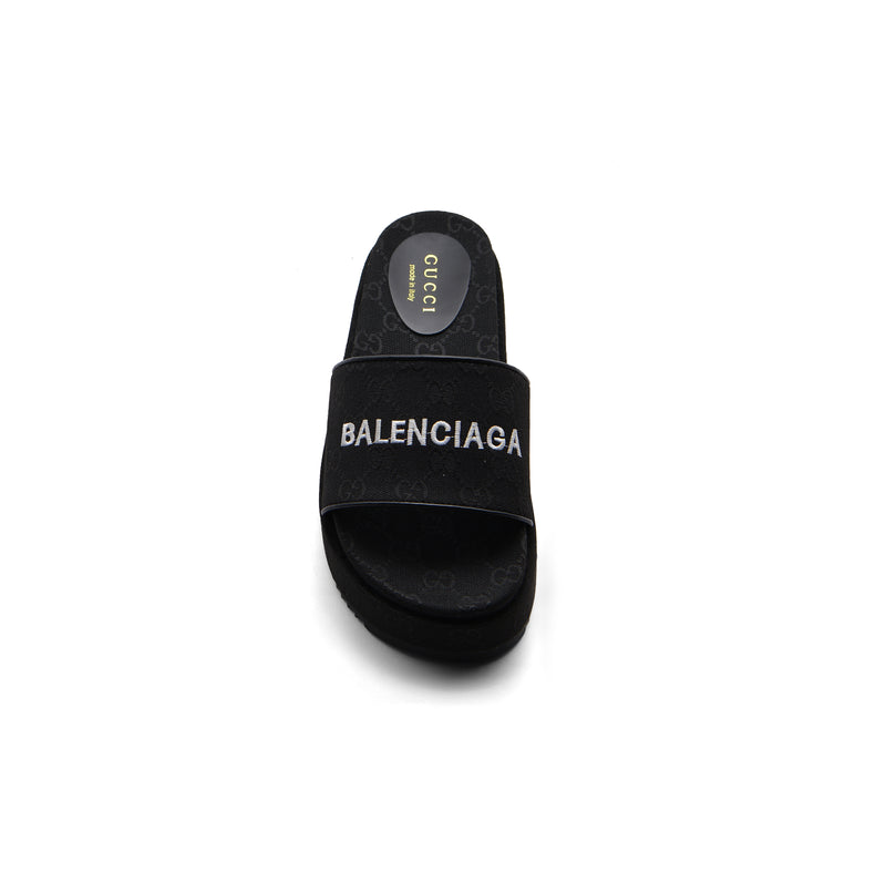 Gucci x Balenciaga Platform slide sandals for Women 2020-3 Black - 3