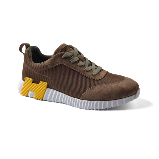 Hermes Bouncing Technical Mesh Suede SANDS Sneakers Man LA005 Coffee