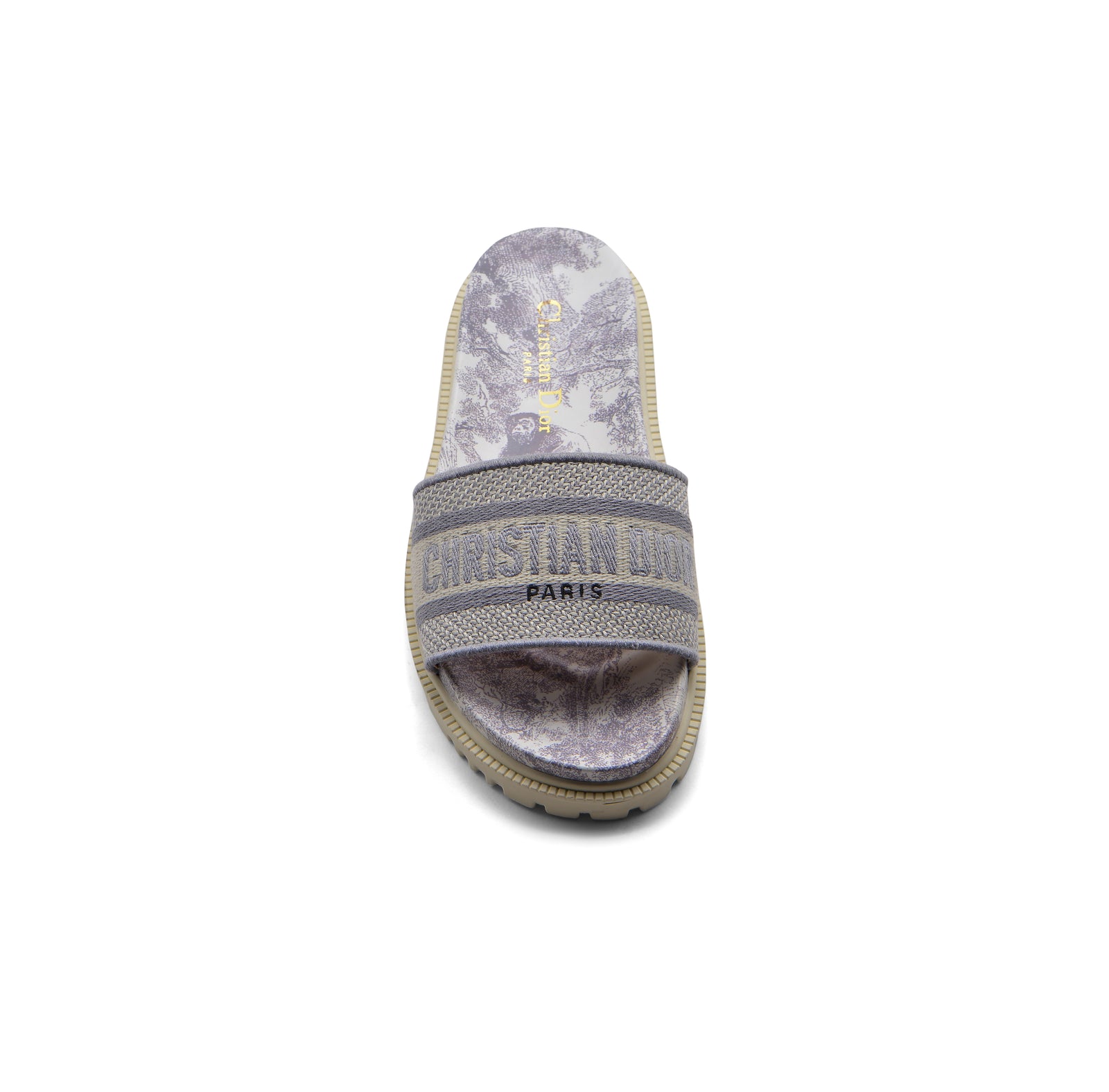 Christian Dior floral print Canvas Slide Sandals Woman DR-886 Gray - 3