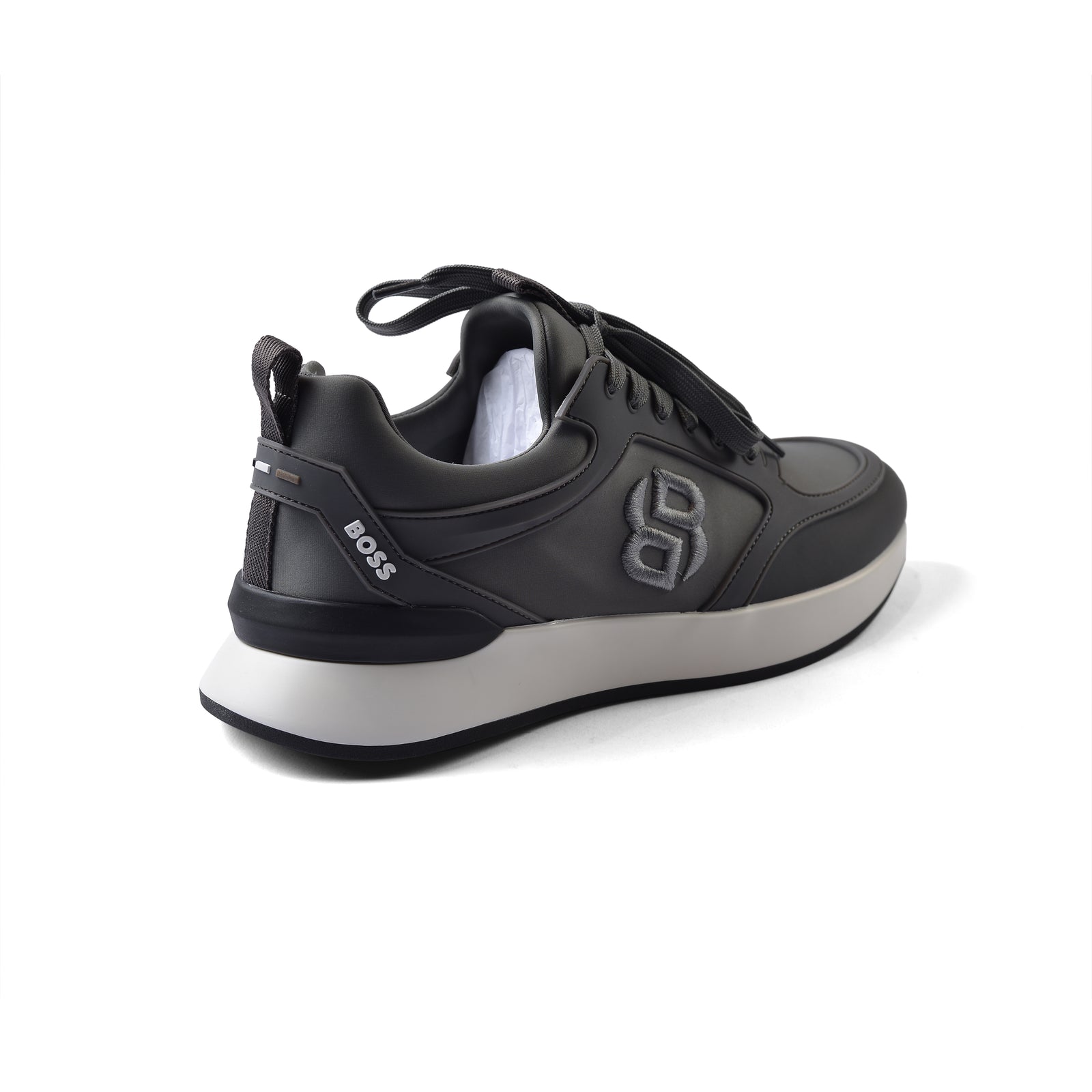 Hugo Boss Premium Quality Italian Sneakers Man LA007 Gray - 2
