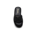 Prada Raffia Printed Espadrilles Crochet Flatform Sandals Woman PA-158 Black - 3