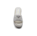 Prada Raffia Printed Espadrilles Crochet Flatform Sandals Woman PA-158 White - 3