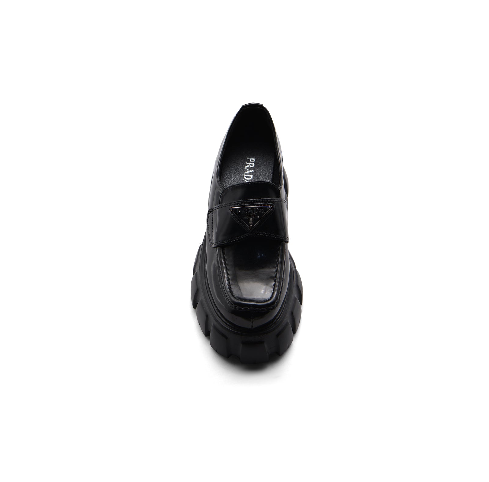 Prada Monolith Patent Leather Loafers Woman A9016 Black - 3