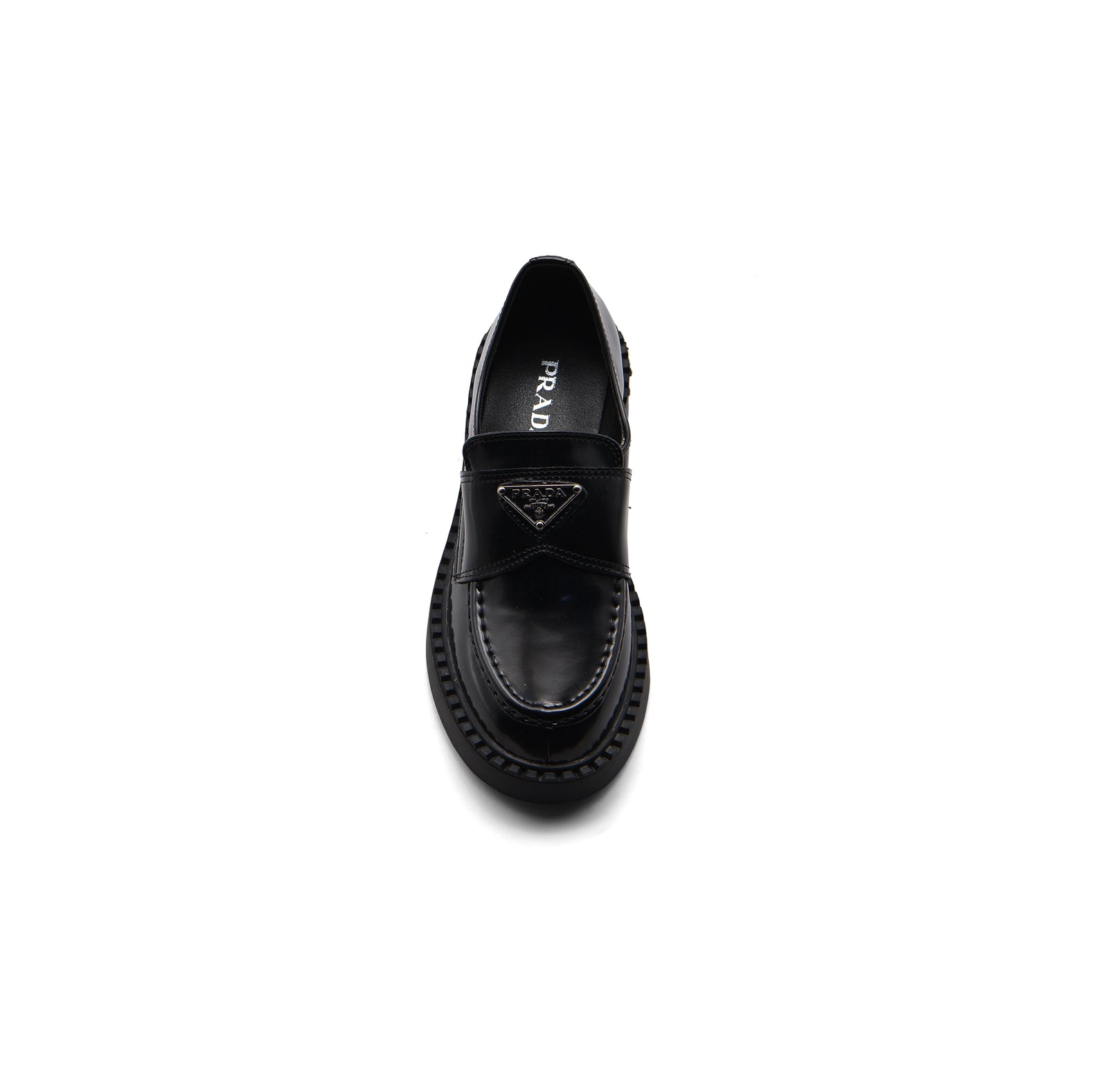 Prada Brushed Spazzolato Leather Loafers Woman 868 Black - 3
