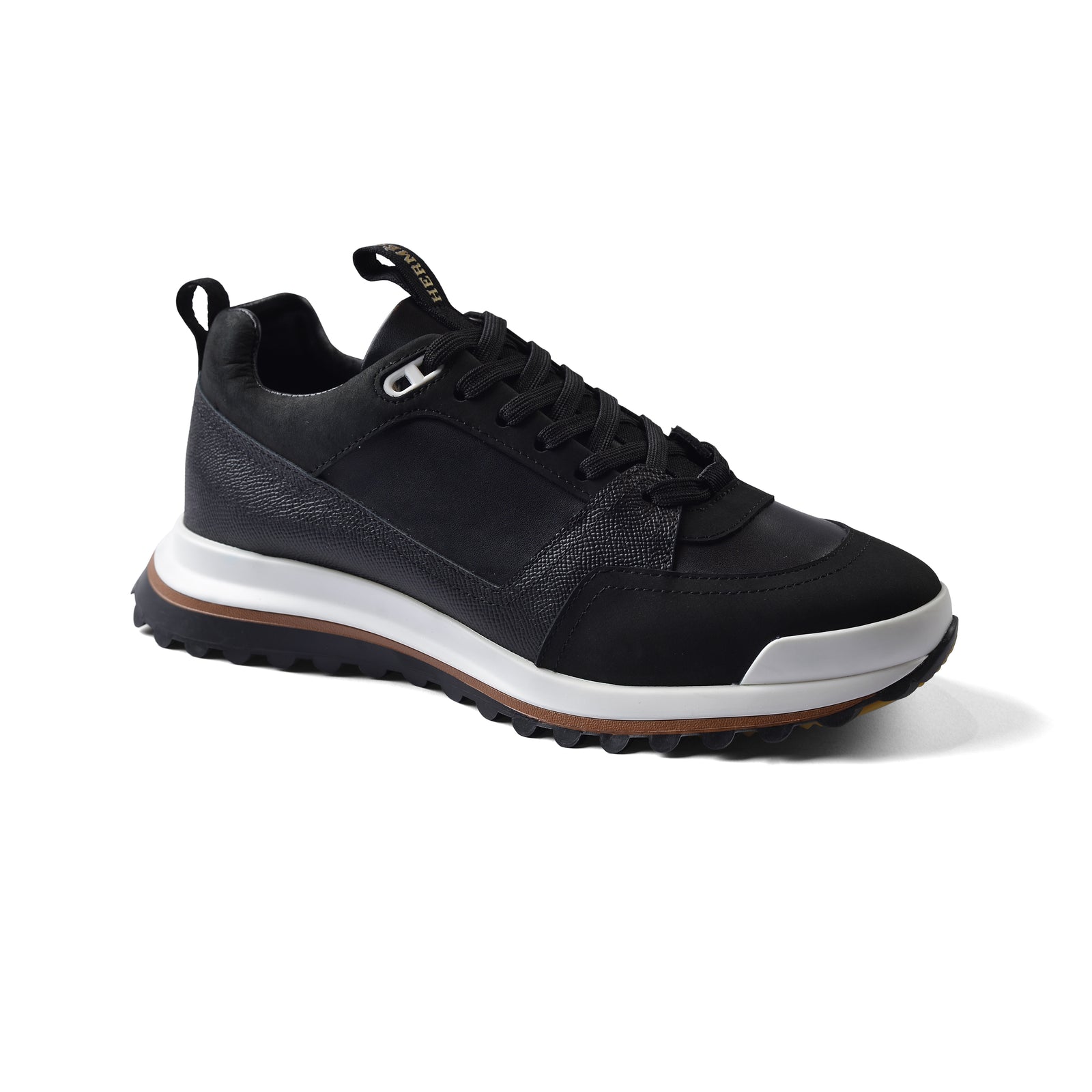 HERMES Leather Top Houses Champion the Aesthetic Sneakers Man LA009 Black - 1