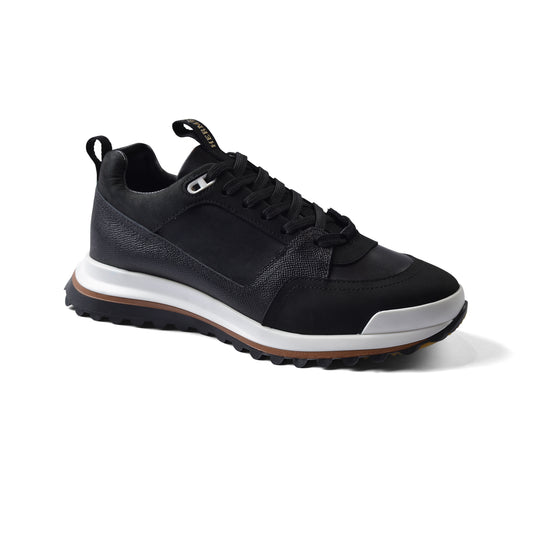 HERMES Leather Top Houses Champion the Aesthetic Sneakers Man LA009 Black