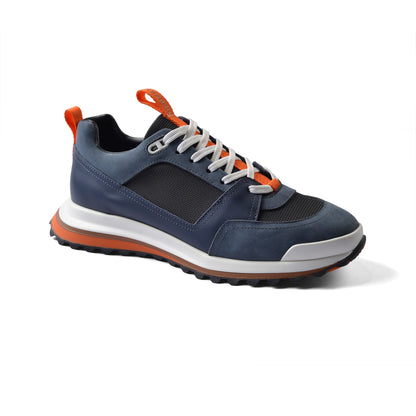HERMES Leather Top Houses Champion the Aesthetic Sneakers Man LA009 Navy