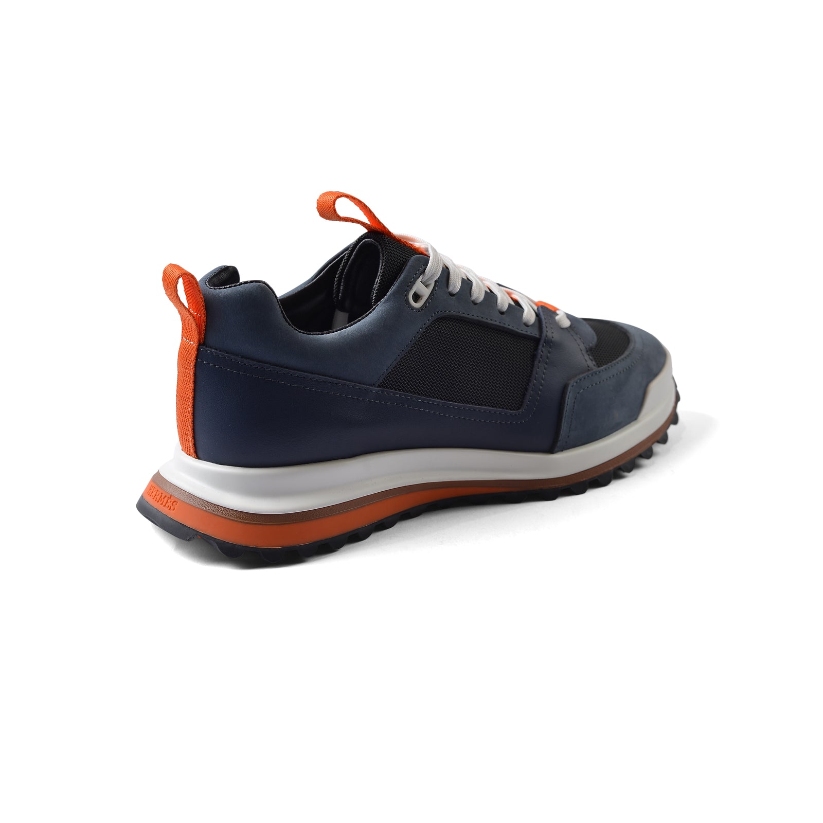 HERMES Leather Top Houses Champion the Aesthetic Sneakers Man LA009 Navy - 2