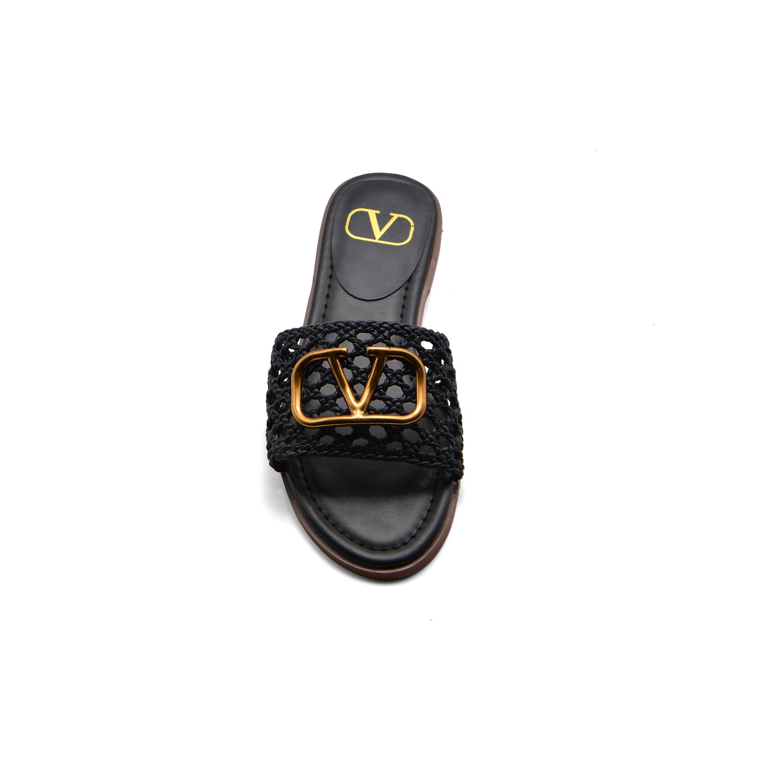 Valentino Garavani Vlogo Signature Slides Nero Flats 3115 Black - 3