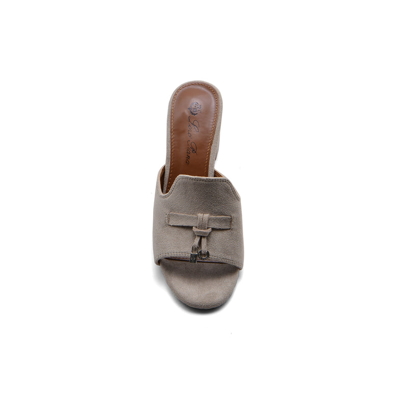 Loro Piana Suede Summer Charms Slide Sandals Woman VR-8 Beige - 3