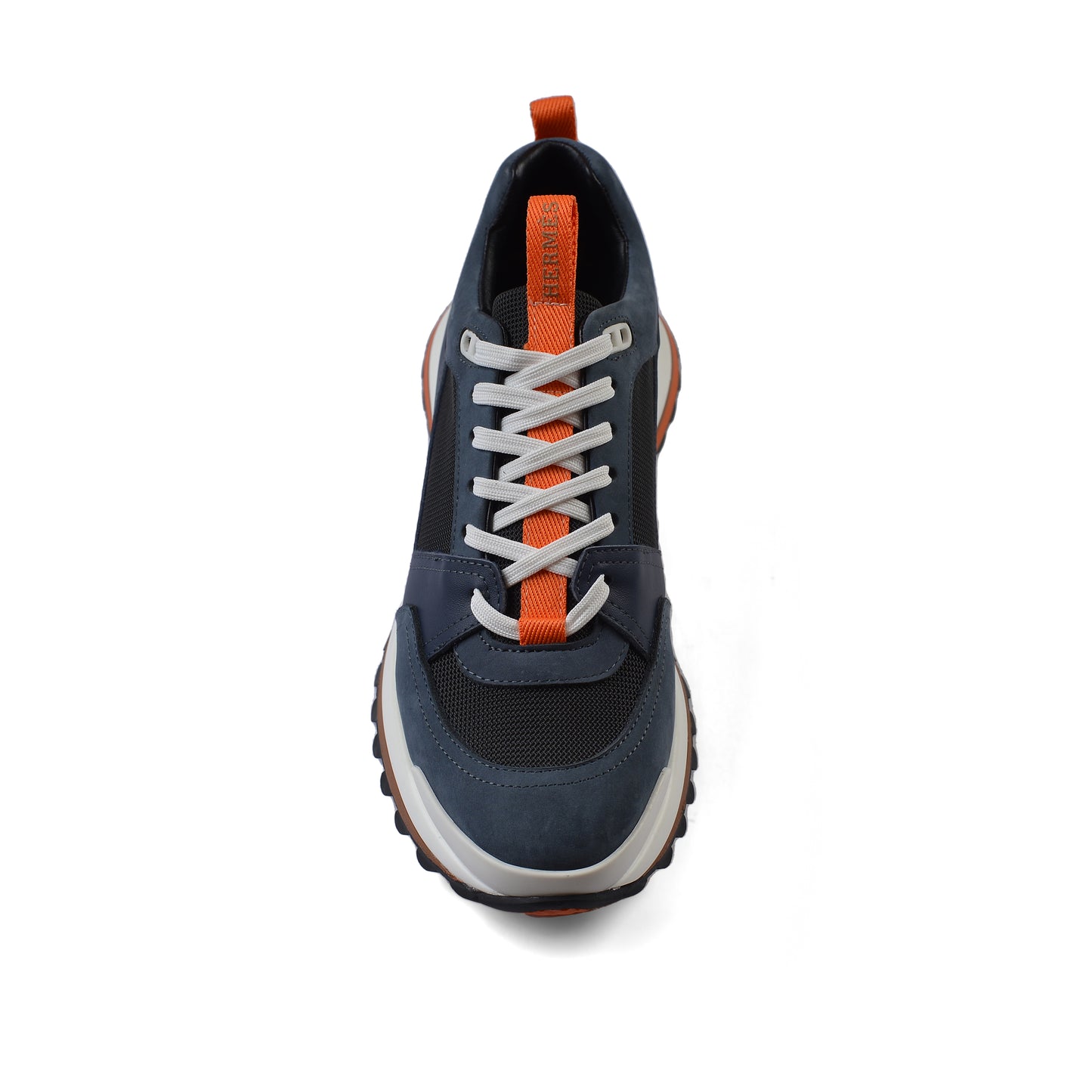 HERMES Leather Top Houses Champion the Aesthetic Sneakers Man LA009 Navy