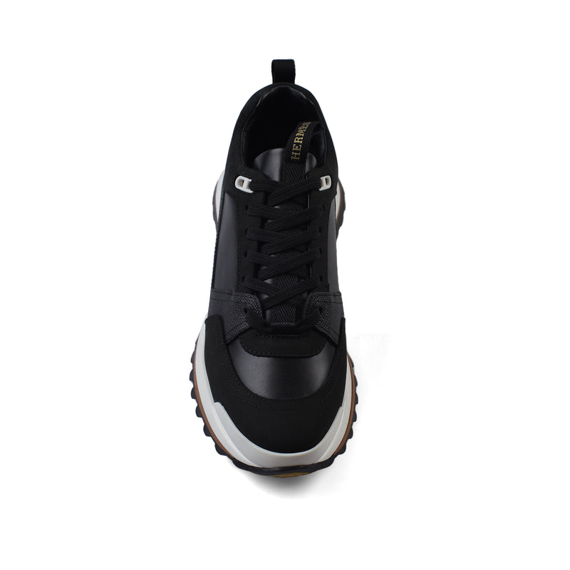 HERMES Leather Top Houses Champion the Aesthetic Sneakers Man LA009 Black - 3