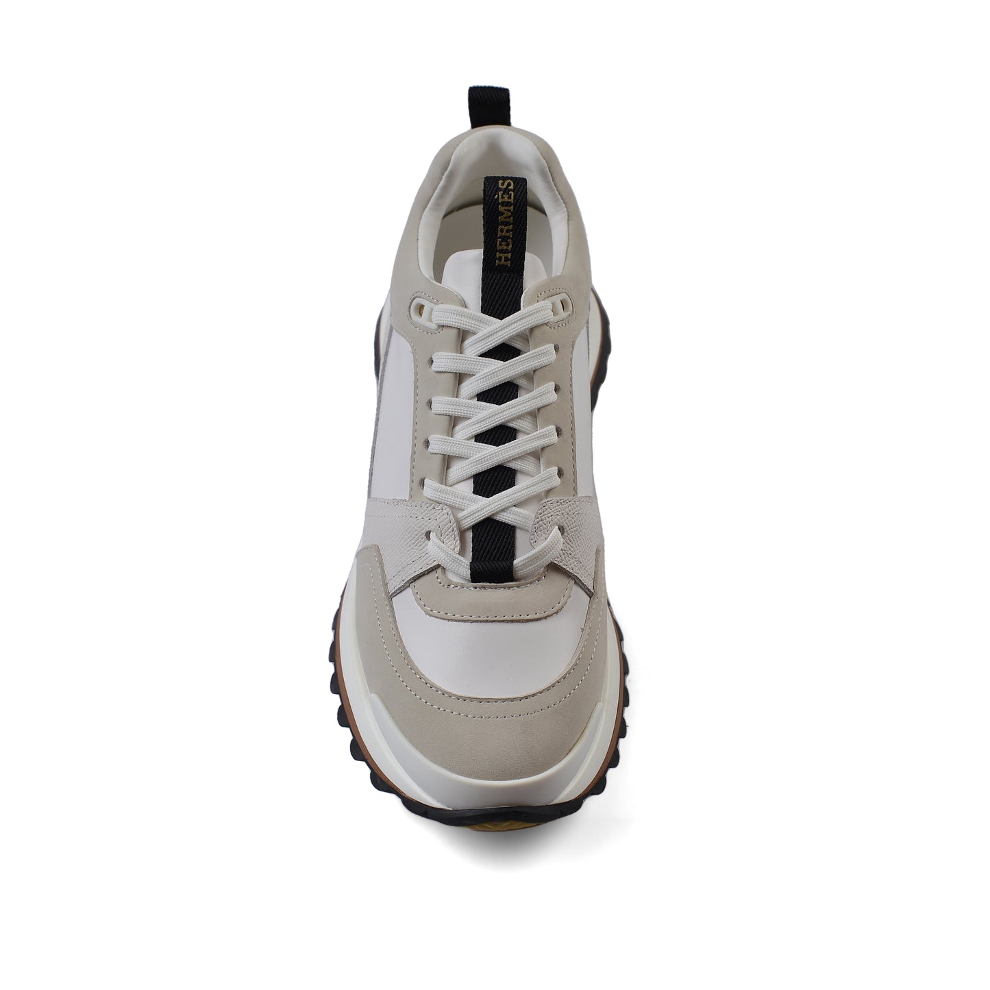 HERMES Leather Top Houses Champion the Aesthetic Sneakers Man LA009 White