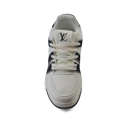 Louis Vuitton Trainer Monogram Denim Sneakers Man MD0128 White&Black