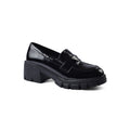 Prada Monolith Leather Loafers shines High Heels Woman TN-165 Black - 1