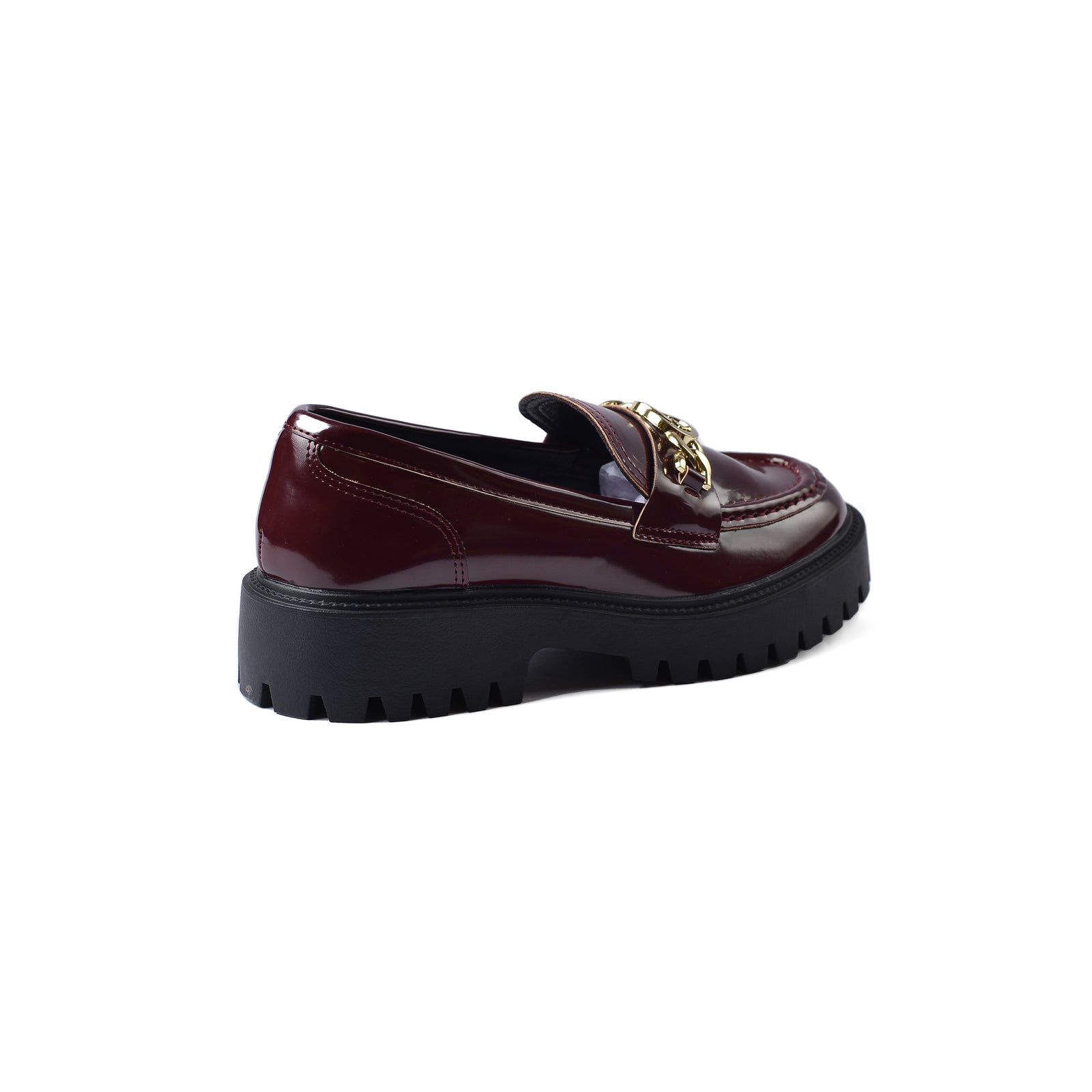 Gucci Monolith Leather Loafers High Heels Woman TN-179 Maroon - 2