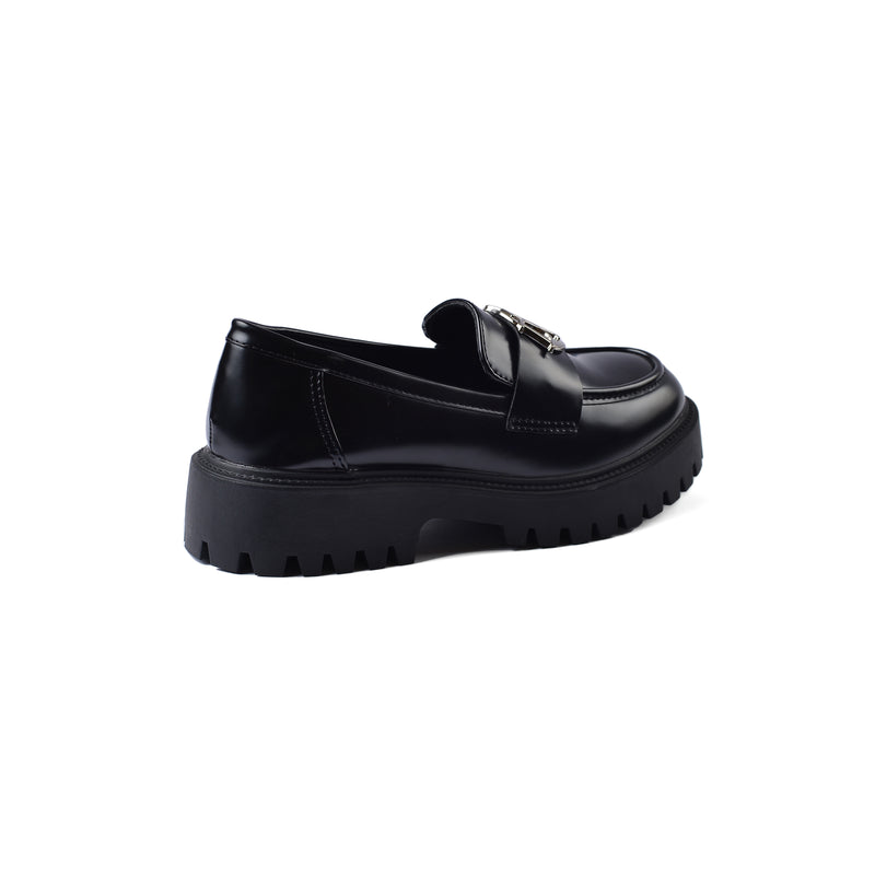 Dior Monolith Leather Loafers High Heels Woman TN-178 Black - 2