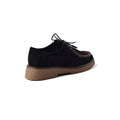 Faux Suede Laced Chunky Loafer Shoes Woman JK-01 Black - 2