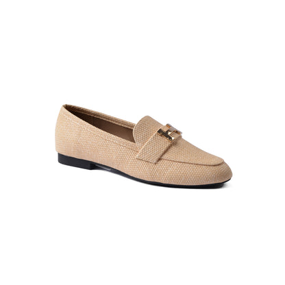 Hermes Paris Loafer Pure Leather Ethos Shoes Woman TN-175 Beige