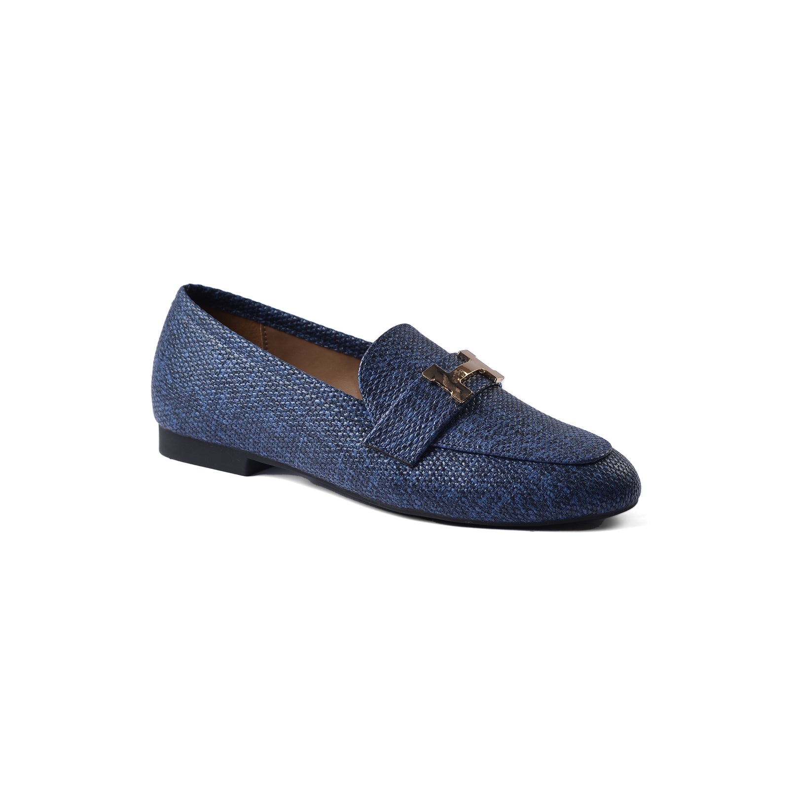 Hermes Paris Loafer Pure Leather Ethos Shoes Woman TN-175 Navy - 1