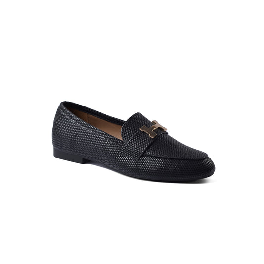 Hermes Paris Loafer Pure Leather Ethos Shoes Woman TN-175 Black